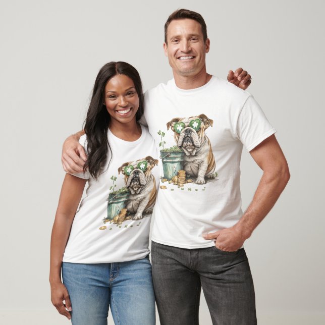 St. Patrick's Day English Bulldog T Shirt (Unisex)