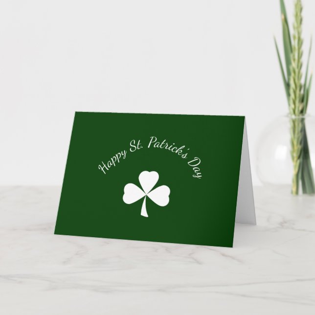 St. Patrick's Day Enkel Shamrock Grön Helgkort (Framsida)