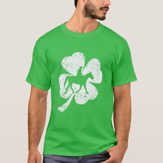 St Patrick's Day Equestrian Lover Leaf Clover Iris T Shirt