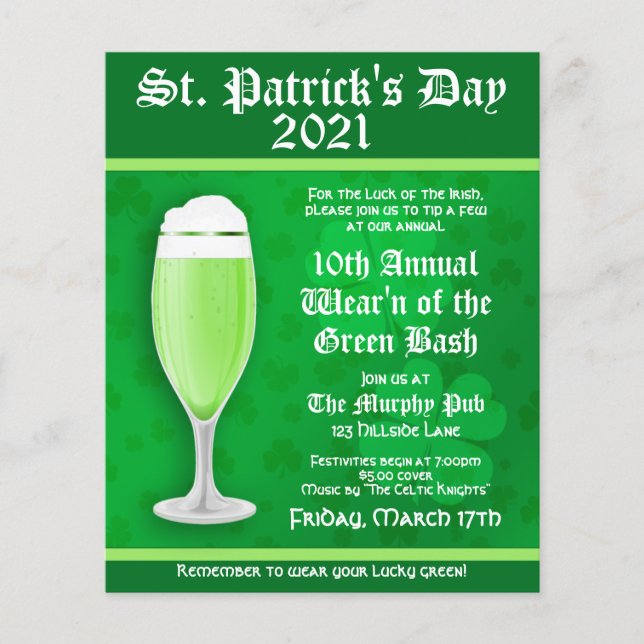 St. Patrick's Day Event Invation Flyer (Framsidan)