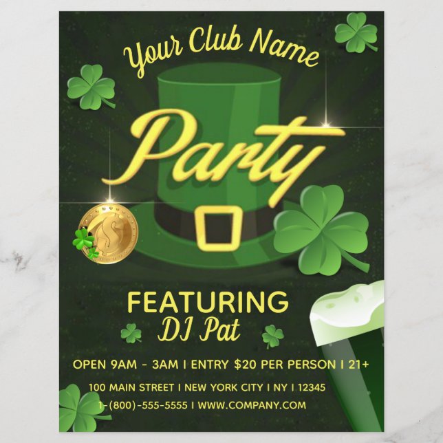 St. Patrick's Day Event Party Flyer (Framsidan)