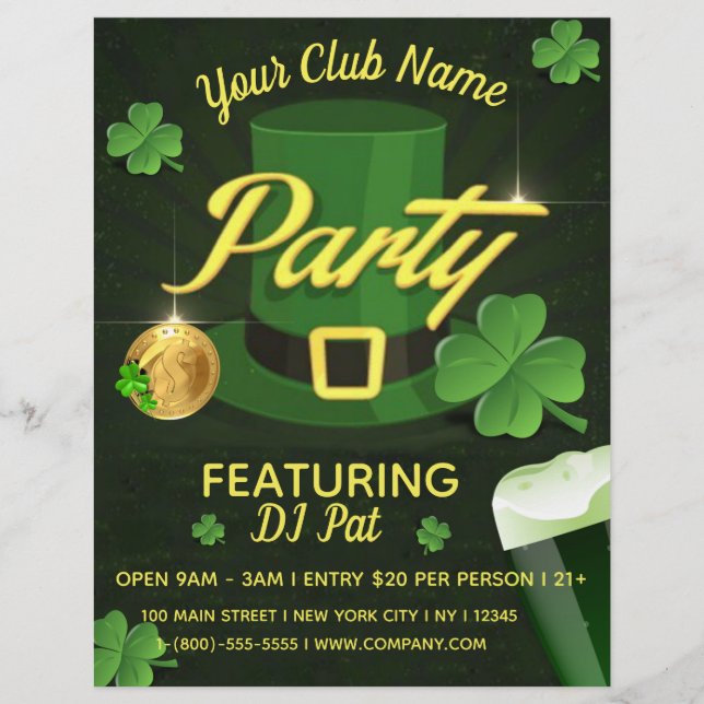 St. Patrick's Day Event Party Flyer (Framsidan)
