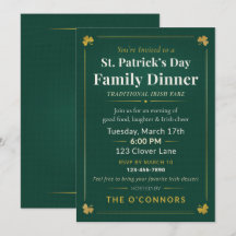 St. Patrick's Day Familjemiddag Traditionell Irlän