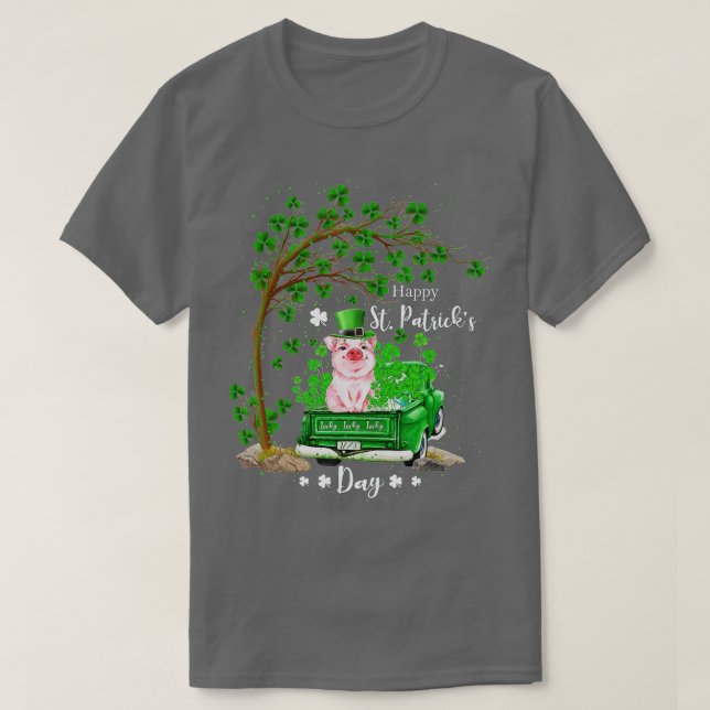 St patricks day-familjen Lastbil Gris Shamrock Klö T Shirt (Design framsida)