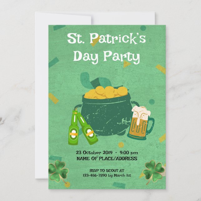 St. Patrick's Day-fest Inbjudningar (Framsida)