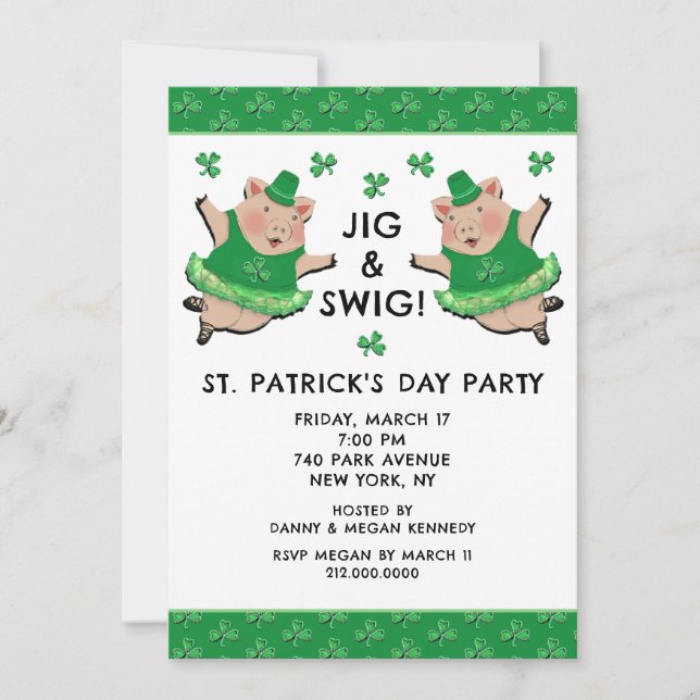 St. Patrick's Day-fest Inbjudningar (Framsida)