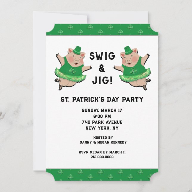 St. Patricks Day-fest Inbjudningar (Framsida)