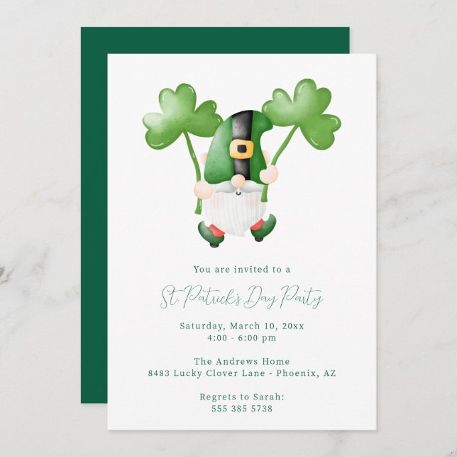 St. Patrick's Day Fest Invitation Inbjudningar (Fram/baksida)