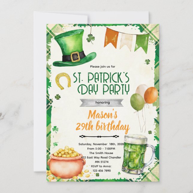 St. Patrick's Day-fest Invitation Inbjudningar (Framsida)