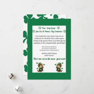 St. Patrick's Day-fest Invitation – Kattälskare Julkort