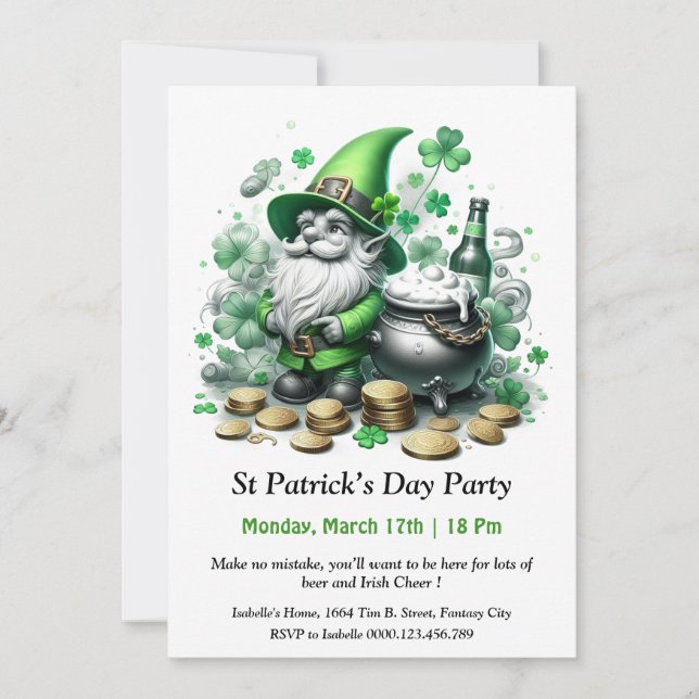 St. Patrick's Day-fest Invitation – Massor av öl  Inbjudningar (Framsida)