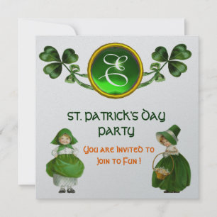 ST. PATRICK'S DAY FEST SÖLV MONOGRAM INBJUDNINGAR