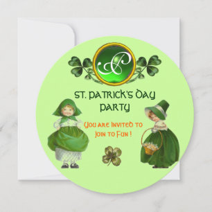 ST. PATRICK'S DAY FEST SPEGELGRÖN SMARAGD MONOGRAM INBJUDNINGAR
