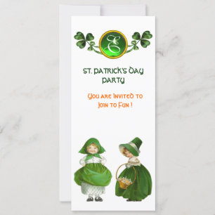ST. PATRICK'S DAY FEST SPEGELGRÖN SMARAGD MONOGRAM INBJUDNINGAR