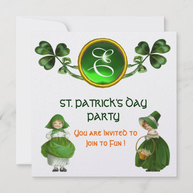 ST. PATRICK'S DAY FEST SPEGELSMARAGD MONOGRAM INBJUDNINGAR (Framsida)