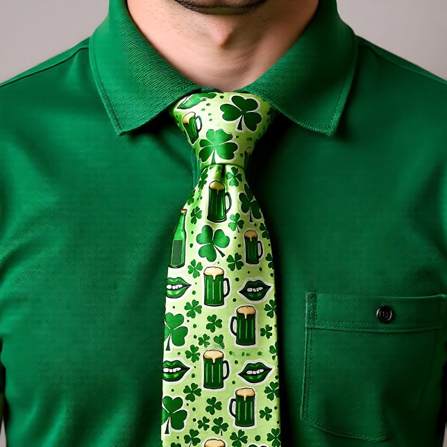 St. Patrick's Day-festliga slipsen Slips (St. Patrick’s Day Party Pint Necktie)