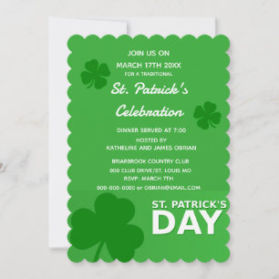 St Patricks Day Festlighetsfest Inbjudan