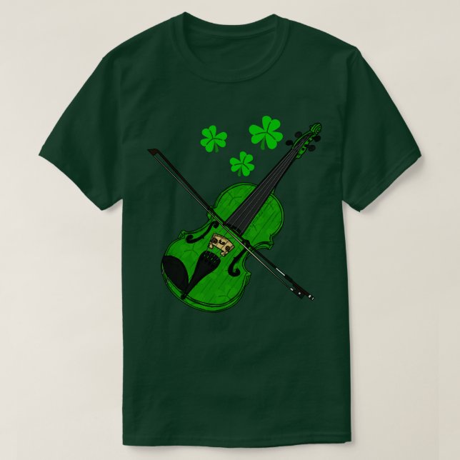 St patricks day Fiddle Violin Player Violinist T Shirt (Design framsida)