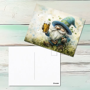 St. Patrick's Day Firande Gnome Helg Vykort