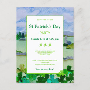 St patrick's day Firande Inbjudan Vykort