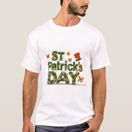 St. Patrick's Day Firande med Blommigt Elegance T Shirt