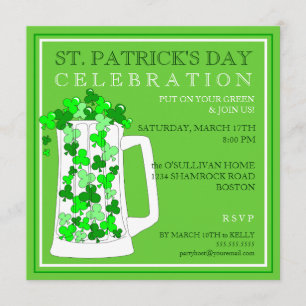 St. Patricks Day Firande Party bjudan Inbjudningar