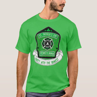 St patricks day Firefighter Pennsylvania Modigare  T Shirt