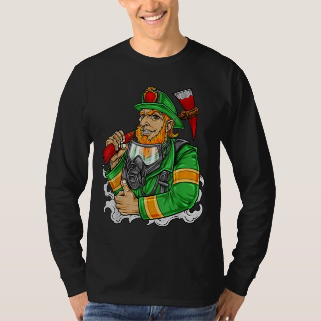 St. Patrick's Day Firefighter T Shirt (Framsida)