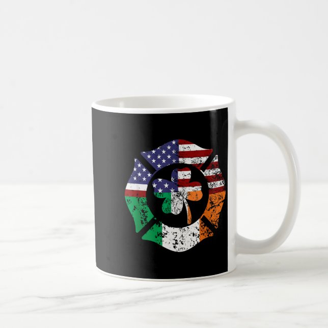 St Patrick's Day Fireman Gift Proud Firefighter Qu Kaffemugg (Höger)