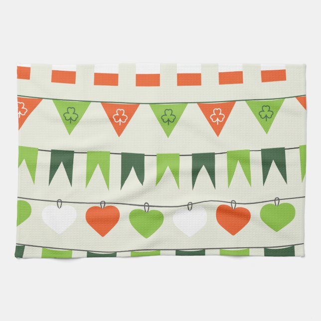 st patricks day flagga kökshandduk (Horisontell)