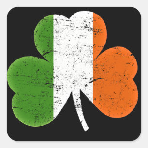 St patrick's day Flagga Shamrock Fyrkantigt Klistermärke