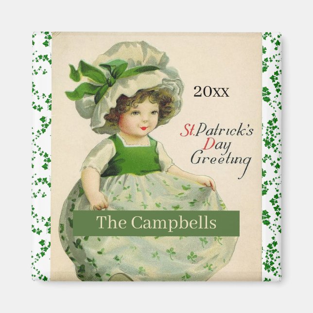 St. Patrick's Day Floral Paper Magnet (Framsidan)
