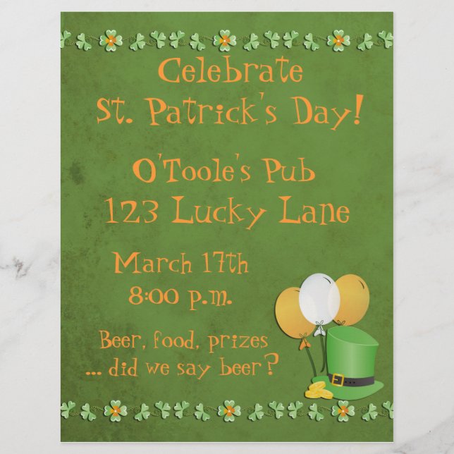 St. Patrick's Day Flyer (Framsidan)