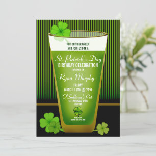 St. Patricks Day Födelsedagsfest inbjudan