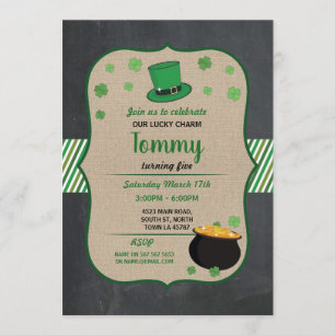 St patricks day Födelsedagsfest Inbjudan Shamrock