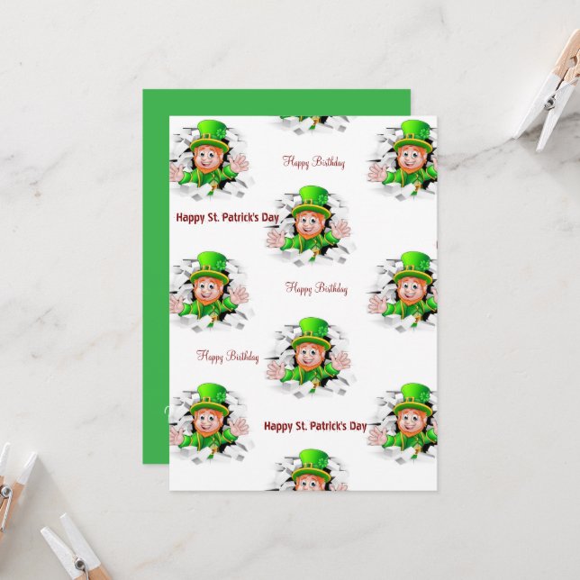 St. Patrick's Day Födelsedagsinbjudan Inbjudningar (Fram/Back In Situ)