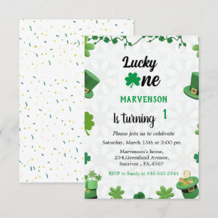 St patrick's day-födelsedagsinbjudan schamprock