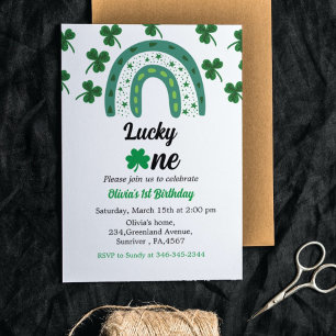 St patrick's day-födelsedagsinbjudan schamprock