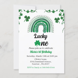 St patrick's day födelsedagsinbjudan schamprock inbjudningar