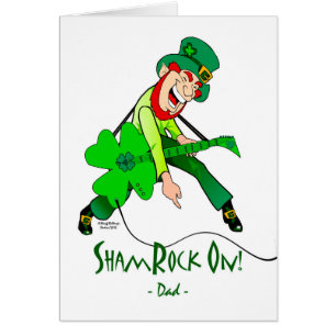 St. Patrick's Day for a Rockstjärna Pappa, Shamroc Hälsningskort