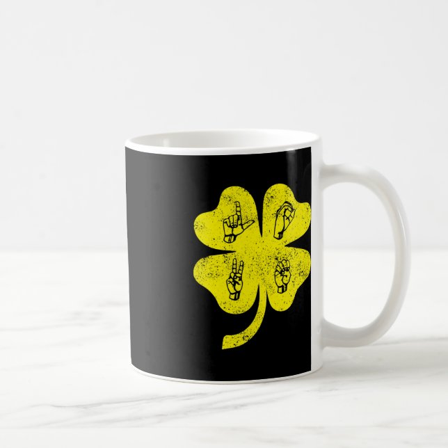 ST PATRICK'S DAY för ASL Kärlek-teckenspråk Medvet Kaffemugg (Höger)