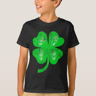 ST PATRICK'S DAY för ASL Kärlek-teckenspråk Medvet T Shirt