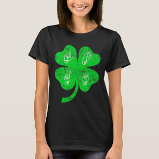 ST PATRICK'S DAY för ASL Kärlek-teckenspråk Medvet T Shirt