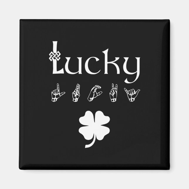 St patricks day för att öka medvetenheten om LUCKY Magnet (Framsidan)