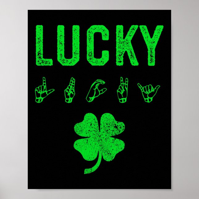 St patricks day för att öka medvetenheten om LUCKY Poster (Framsidan)