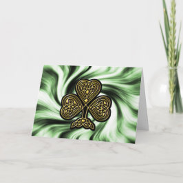 st patrick's day för celtic guld shamrock kort
