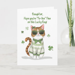 St patricks day för DDottung Girl Cat Sunglasses Kort