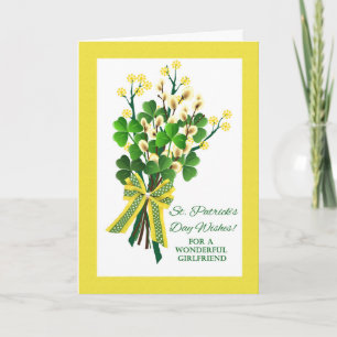 St. Patrick's Day for Girlkompis with Shamrocks Kort