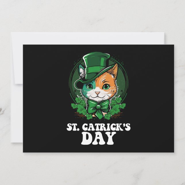 St patrick's day för kattlippor i St Catricks Day Inbjudningar (Framsida)