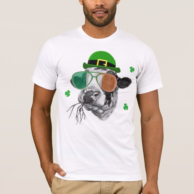 St patrick's day för ko för Holstein T Shirt (Framsida)